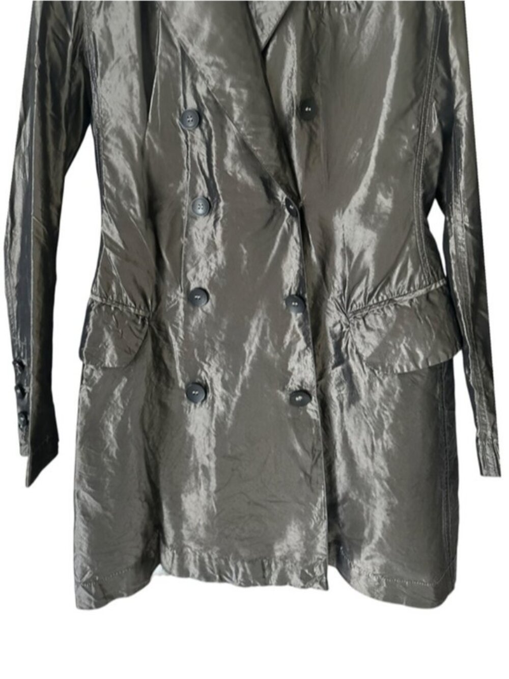JEAN PAUL GAULTIER Femme metallic double breast sinch waist blazer dress jacket - Picture 4 of 12